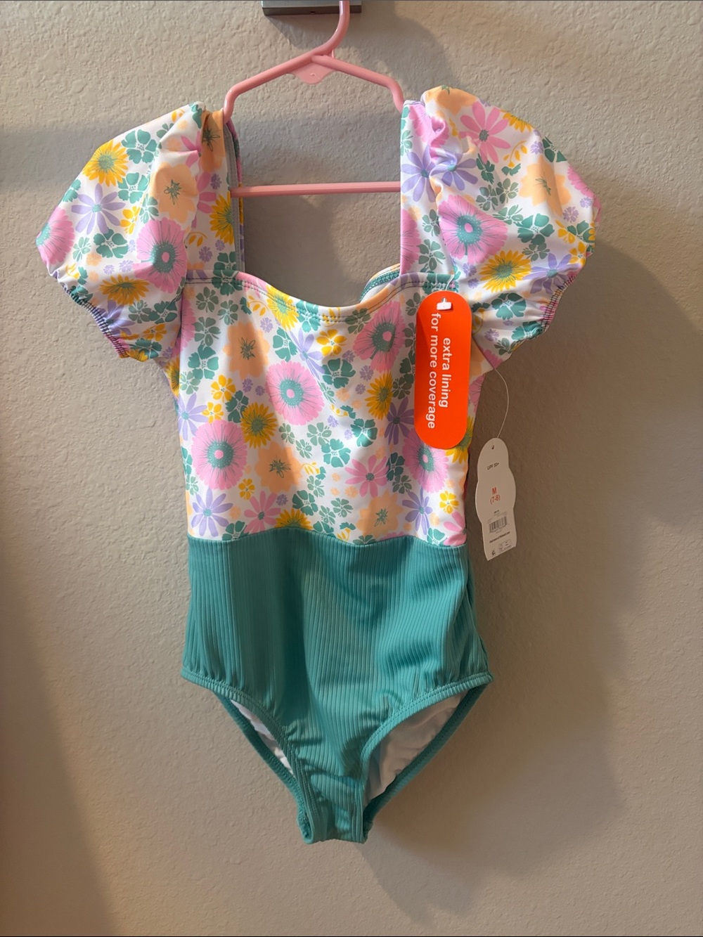 Floral Puff Sleeve One-Piece Swimsuit